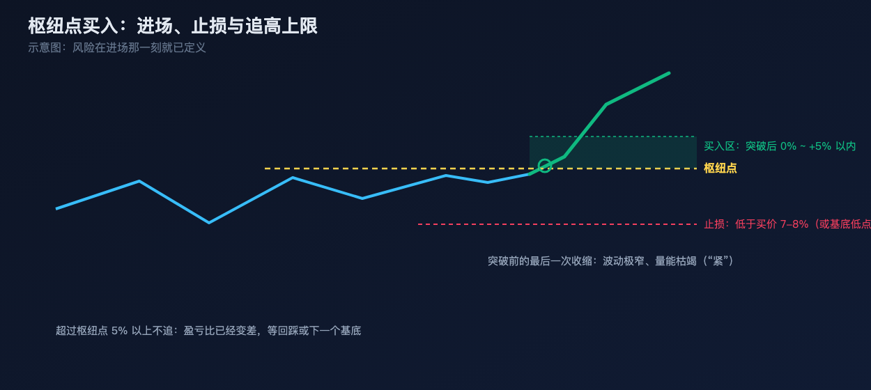枢纽点买入:进场、止损与追高上限